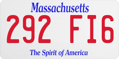 MA license plate 292FI6