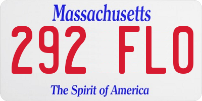MA license plate 292FL0