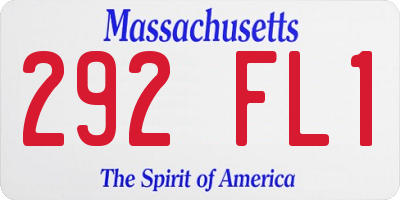 MA license plate 292FL1