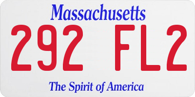 MA license plate 292FL2