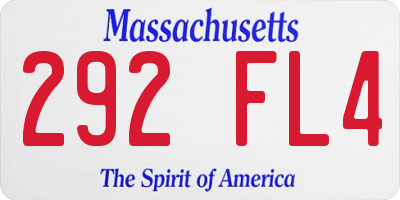 MA license plate 292FL4