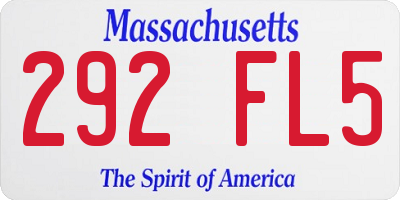 MA license plate 292FL5