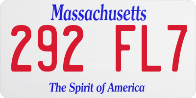 MA license plate 292FL7