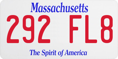 MA license plate 292FL8