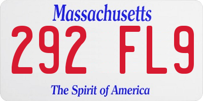 MA license plate 292FL9