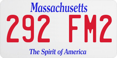 MA license plate 292FM2