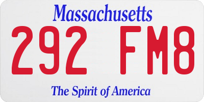 MA license plate 292FM8