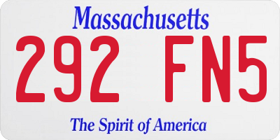 MA license plate 292FN5