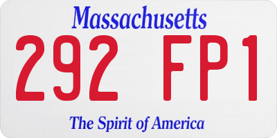 MA license plate 292FP1