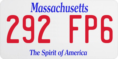 MA license plate 292FP6