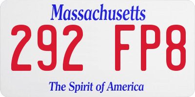 MA license plate 292FP8