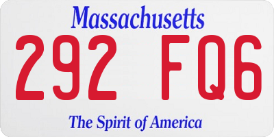 MA license plate 292FQ6
