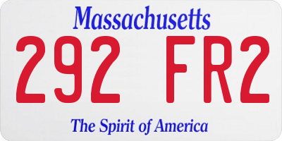 MA license plate 292FR2