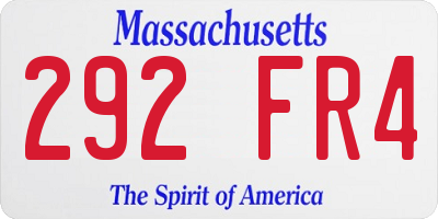 MA license plate 292FR4
