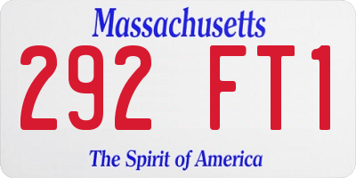 MA license plate 292FT1