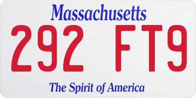 MA license plate 292FT9