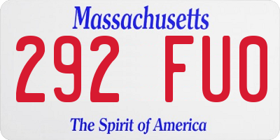 MA license plate 292FU0