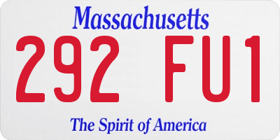 MA license plate 292FU1