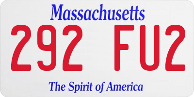 MA license plate 292FU2