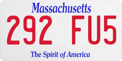 MA license plate 292FU5