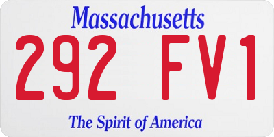 MA license plate 292FV1