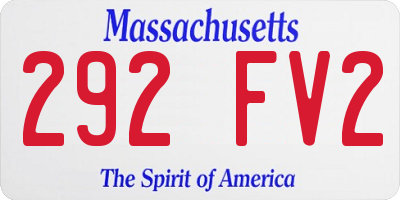 MA license plate 292FV2