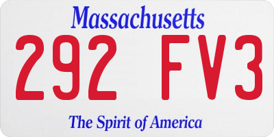 MA license plate 292FV3