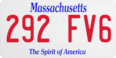 MA license plate 292FV6