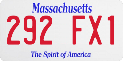 MA license plate 292FX1