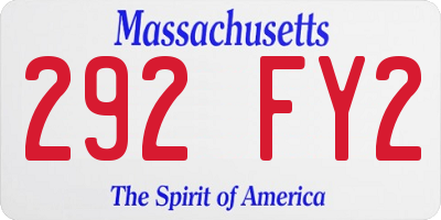 MA license plate 292FY2