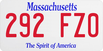 MA license plate 292FZ0