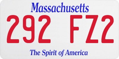 MA license plate 292FZ2