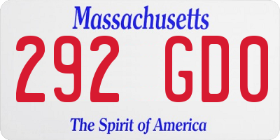 MA license plate 292GD0