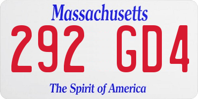 MA license plate 292GD4