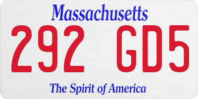 MA license plate 292GD5