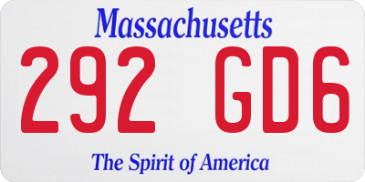 MA license plate 292GD6