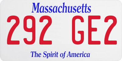 MA license plate 292GE2