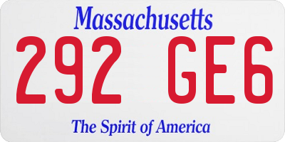 MA license plate 292GE6