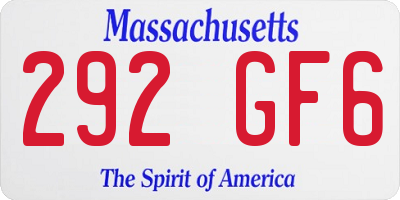 MA license plate 292GF6