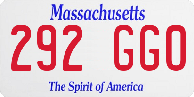 MA license plate 292GG0