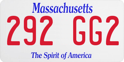 MA license plate 292GG2