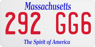 MA license plate 292GG6