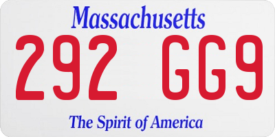MA license plate 292GG9
