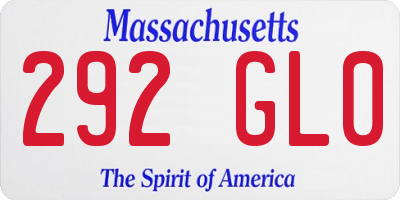 MA license plate 292GL0
