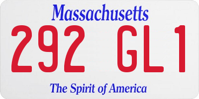 MA license plate 292GL1