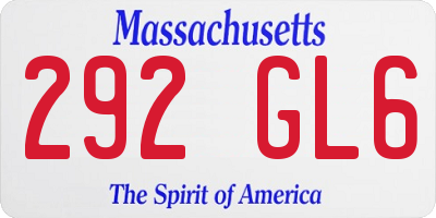MA license plate 292GL6
