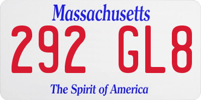 MA license plate 292GL8