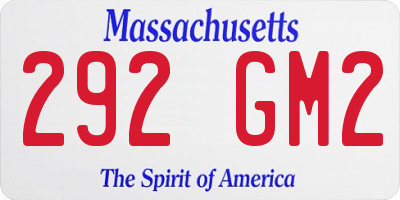 MA license plate 292GM2