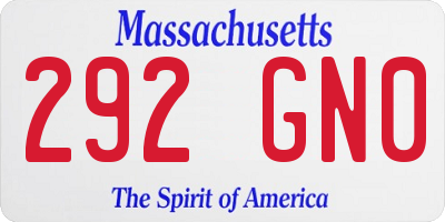 MA license plate 292GN0