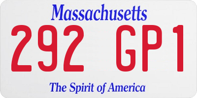 MA license plate 292GP1